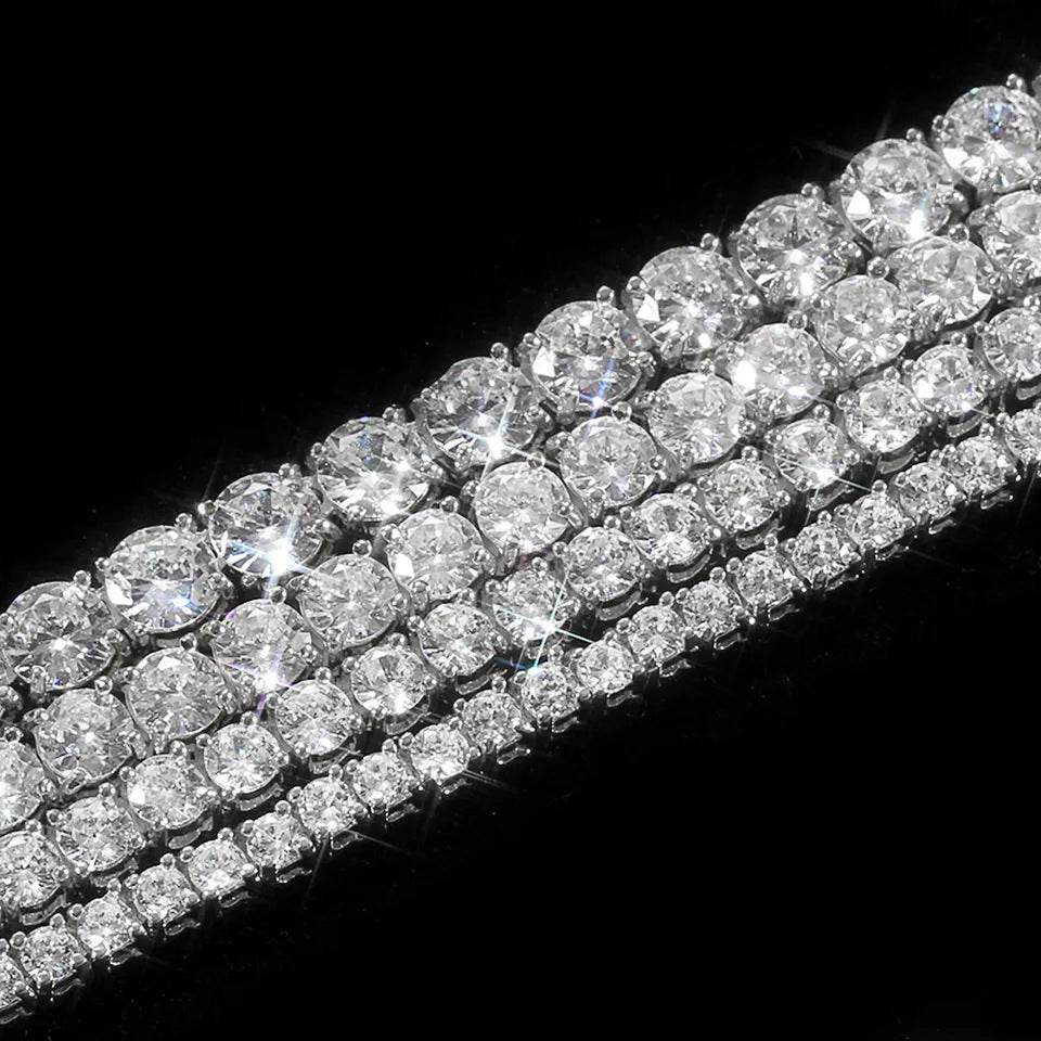 Close-up of a diamond bracelet on a black background