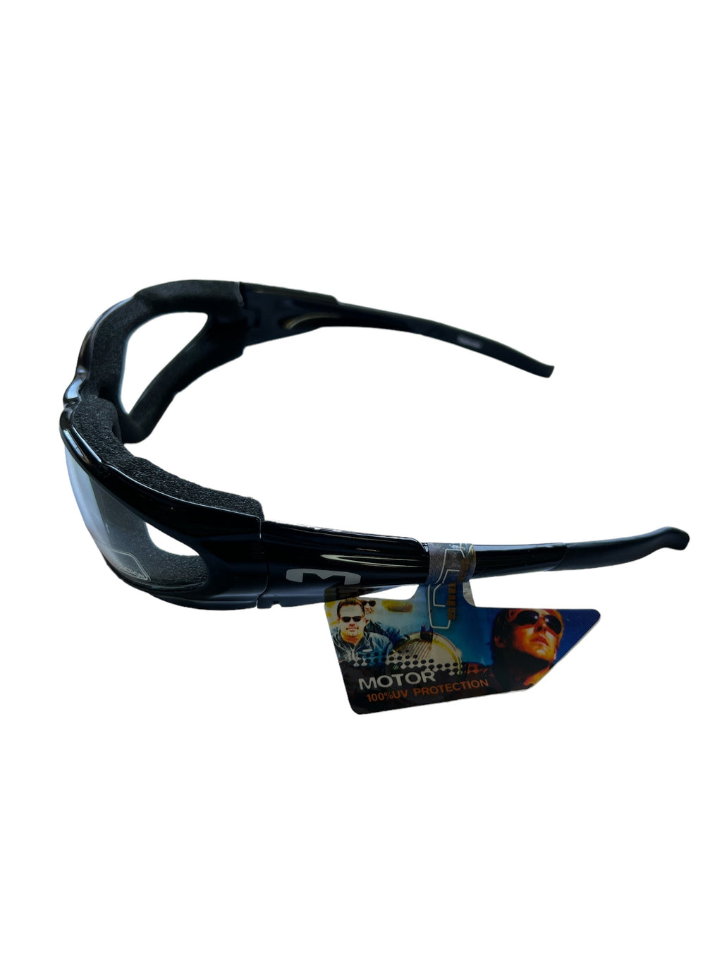 Mountain Shades Nytron Sunglasses, Shiny Black with Clear Lenses