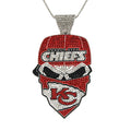 Kansas City  Football Mask Pendant Necklace – Iced Out Fan Jewelry Gift for Game Day, Birthday & Holidays