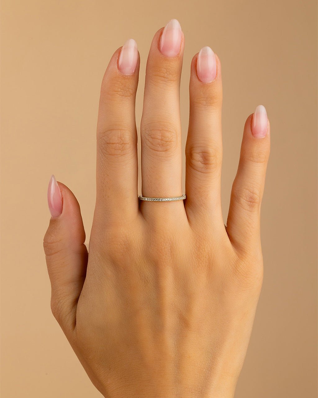Sterling Silver 1.5mm Thin CZ Band Ring